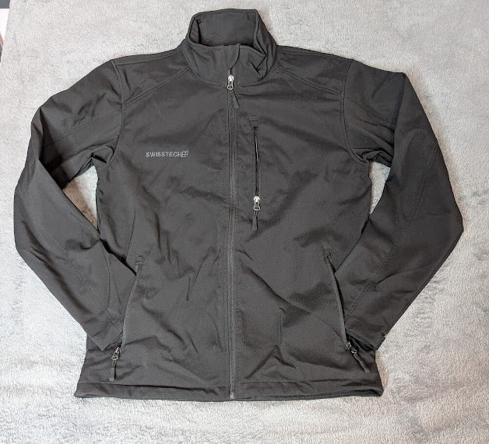 SWISS TECH Mens Small Black Full Zip Fleece Lined jacket Hiking Gorpcore Utility